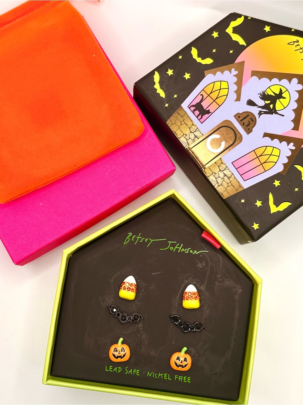 Betsey Johnson Halloween Stud Earrings-3 pairs gift set 2026